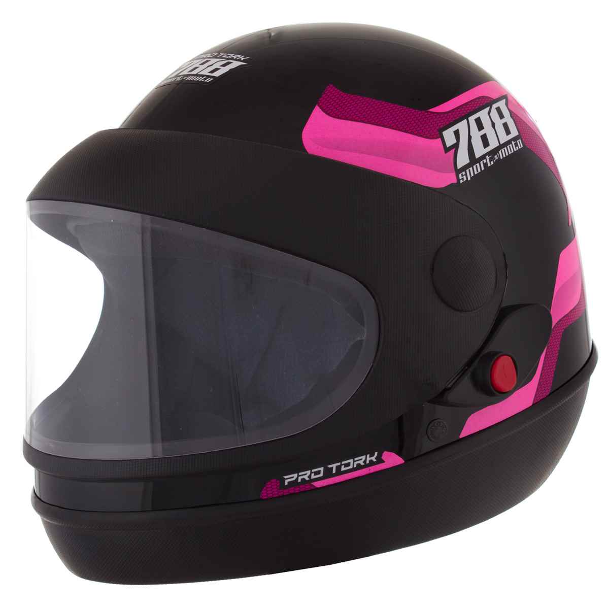 CAPACETE SPORT MOTO SM 788 PTO/ROSA 56 AUTOMATICO