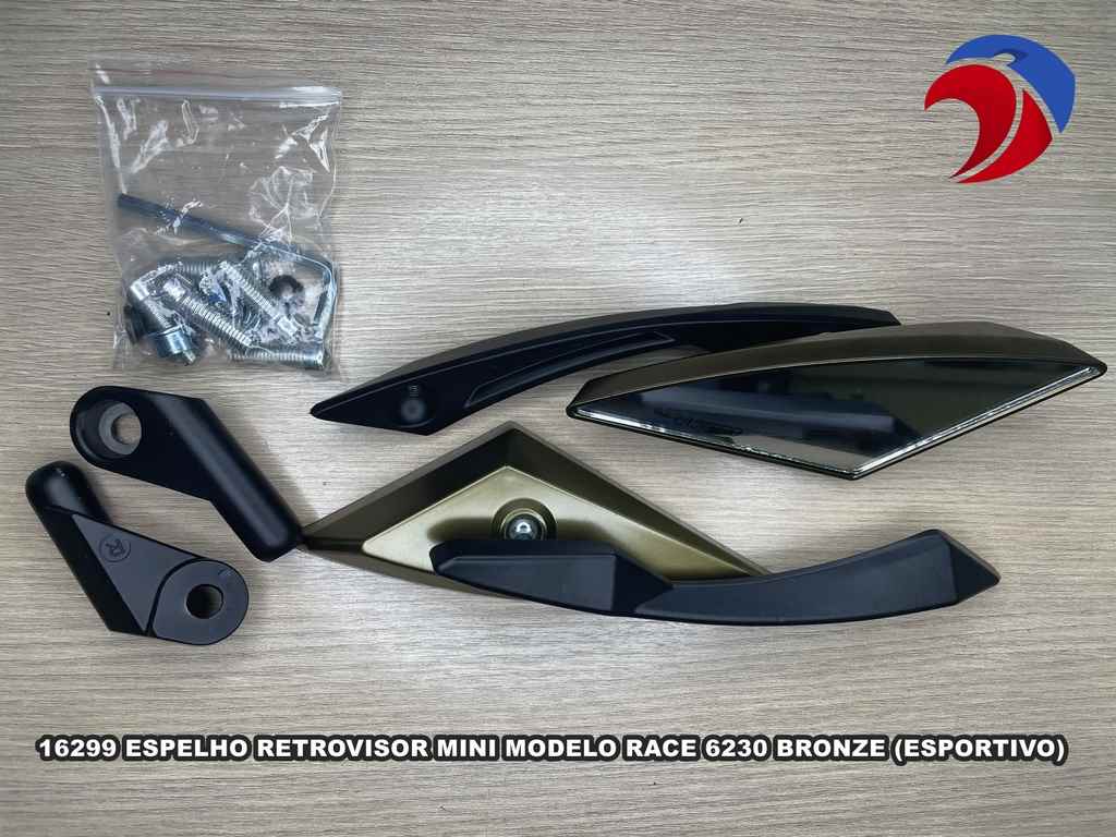 ESPELHO RET MINI MOD RACE 6230 BRONZE (ESPORTIVO)