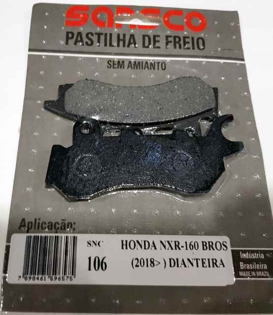 PASTILHA FREIO DIANT BIZ125 EX 18 /NXR160 BROS 18 CBS