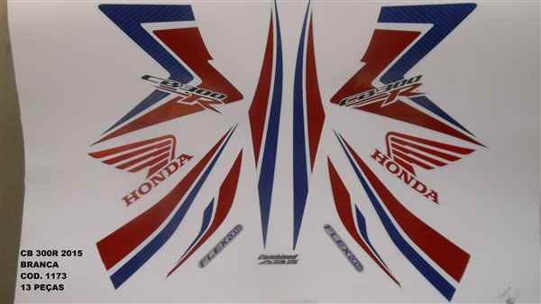 JOGO ADESIVO CB 300R BCO 15