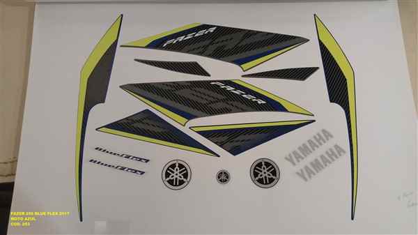 JOGO ADESIVO YAM YS250 FAZER FLEX AZUL 17