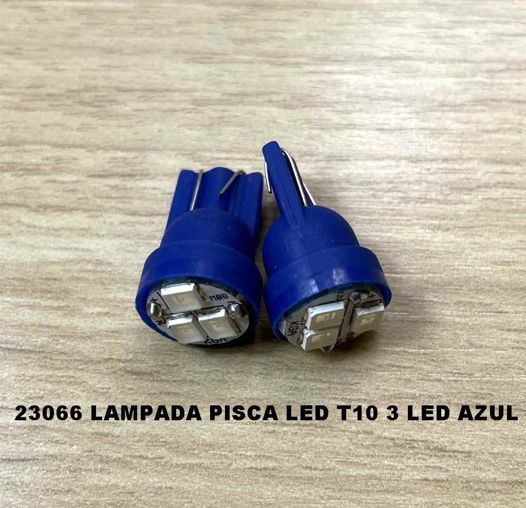 LAMPADA PISCA LED T10 3 LED AZUL