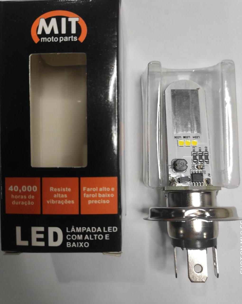 LAMPADA FAROL LED H4/H6-62AD  2 LEDS (ALTO E BAIXO AC/DC)