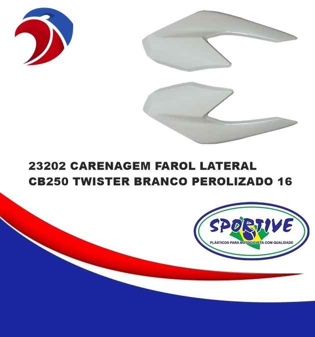 CARENAGEM FAROL LAT CB250 TWISTER BCO PER 16