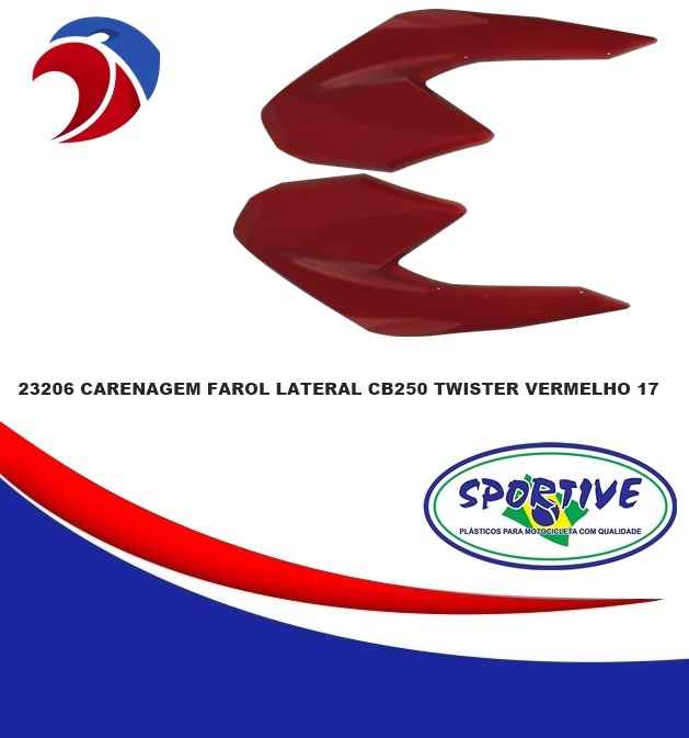 CARENAGEM FAROL LAT CB250 TWISTER VERM 17