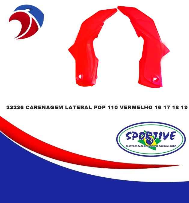 CARENAGEM LAT POP110 VERM 16/19