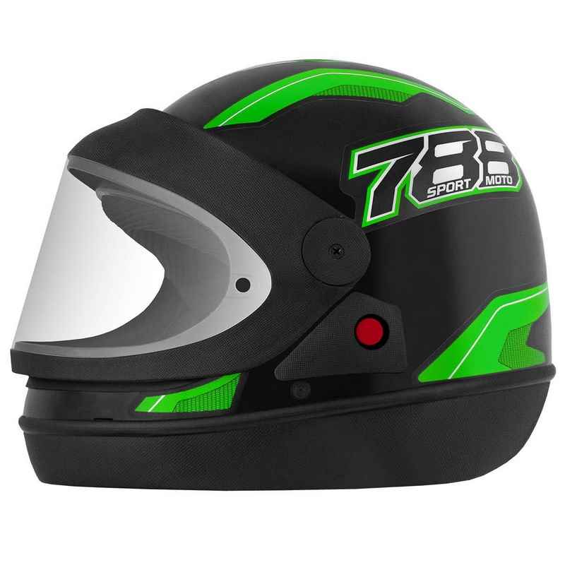 CAPACETE NEW SPORT MOTO SM 788 PTO/VERDE 56 AUTOMATICO