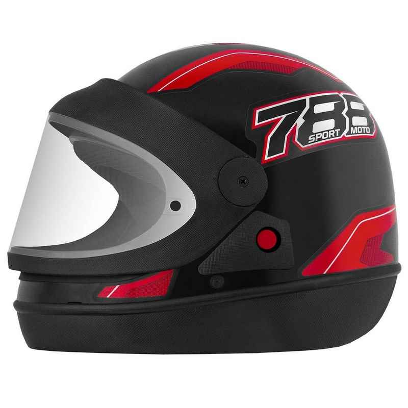 CAPACETE NEW SPORT MOTO SM 788 PTO/VERM 56 AUTOMATICO