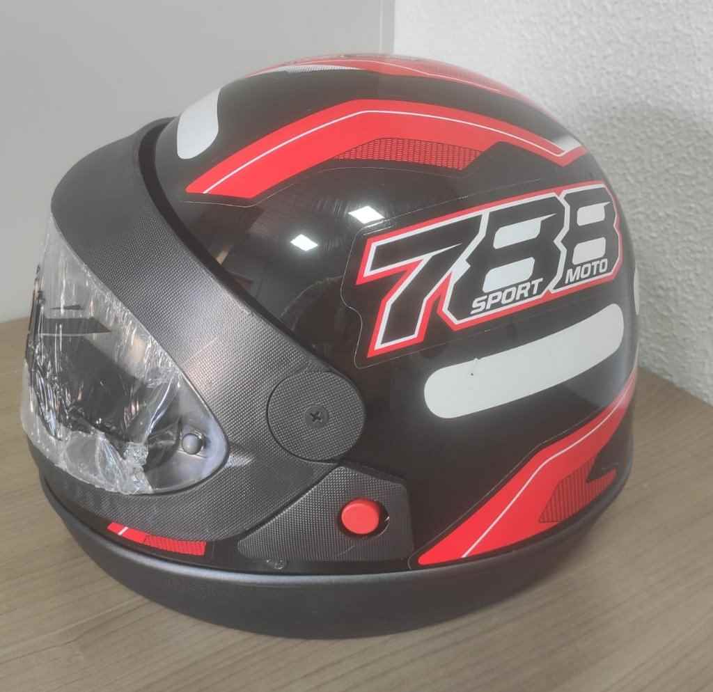 CAPACETE NEW SPORT MOTO SM 788 PTO/VERM 60 AUTOMATICO