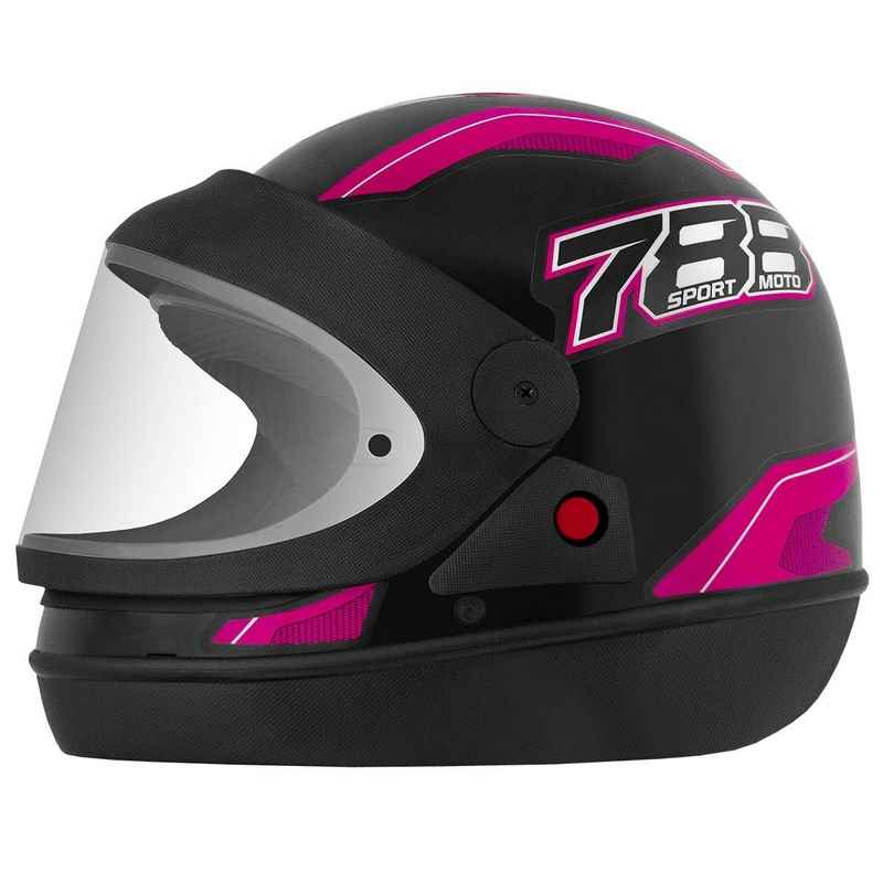 CAPACETE NEW SPORT MOTO SM 788 PTO/ROSA 58 AUTOMATICO