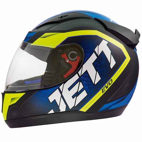 CAPACETE JETT MODELO EVO LINE FOSCO AZUL/AMAR 56