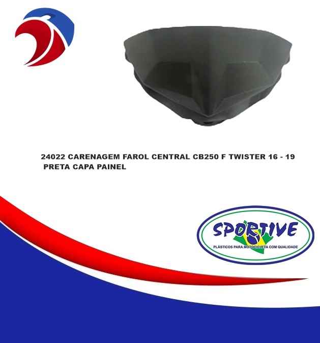 CARENAGEM FAROL CRENTRAL CAPA PAINEL TRAS CB250 F TWISTER PTO 16/19