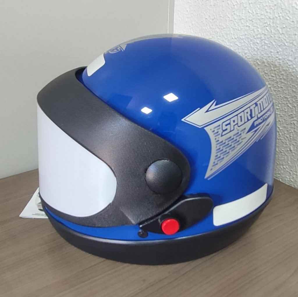 CAPACETE SPORT MOTO SM AZUL 56 AUTOMATICO MOD ANTIGO