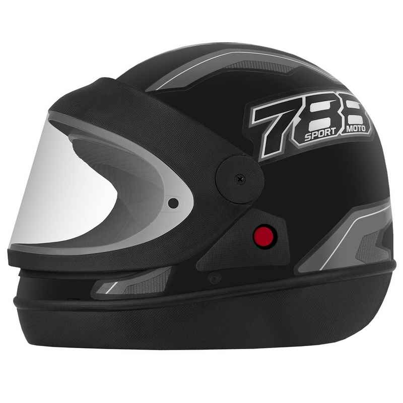 CAPACETE NEW SPORT MOTO SM 788 PTO FOSCO/CINZA 56 AUTOMATICO