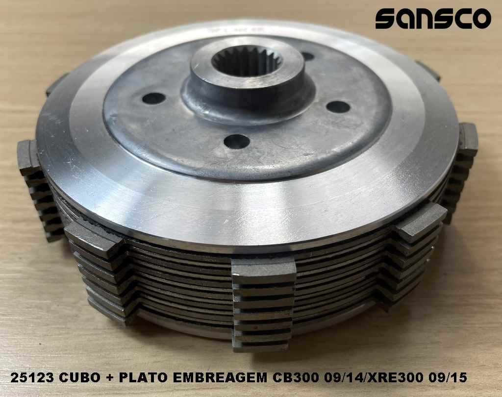 CUBO + PLATO EMBREAGEM CB300 09/15/XRE300 09/22 (KIT COMPLETO)