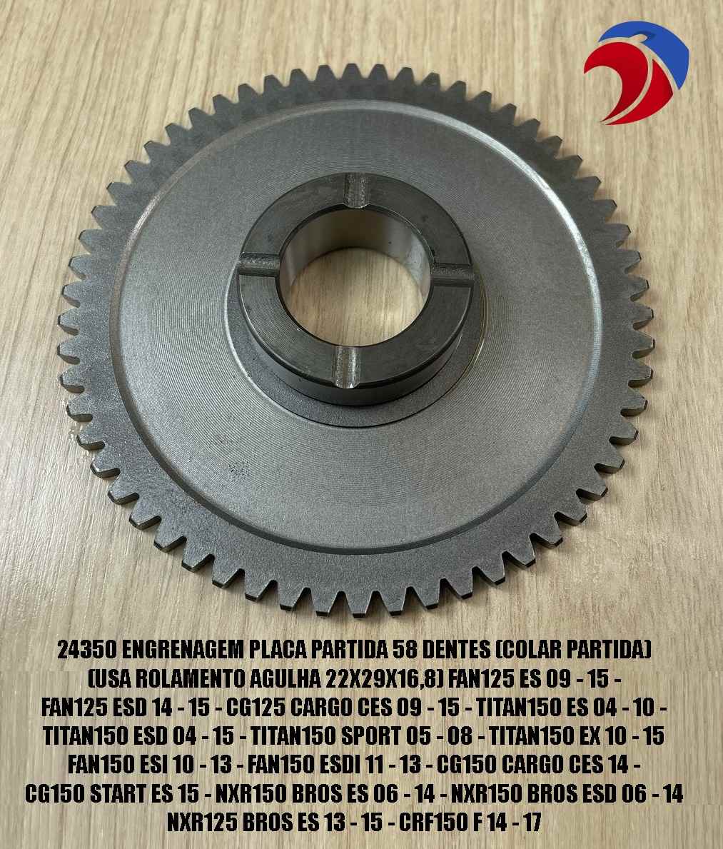 ENGRENAGEM PLACA PARTIDA 58DTS FAN125 ES 09 - 15 - FAN125 ESD 14 - 15 - CG125 CA