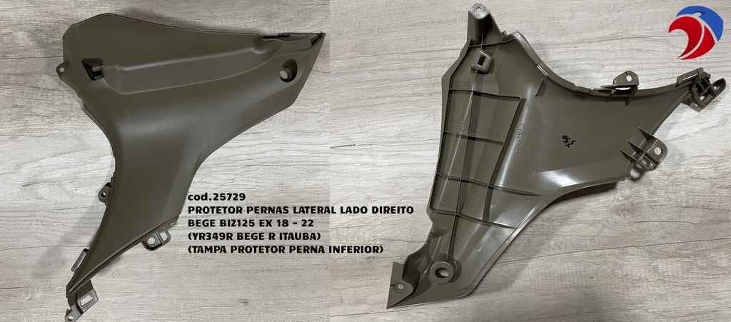 PROTETOR PERNAS LATERAL BIZ125 18/22 LD DIREITO BEGE