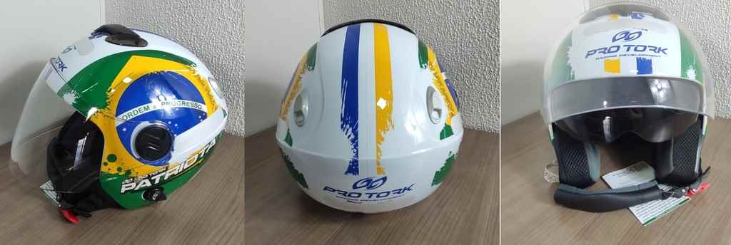 CAPACETE NEW ATOMIC PATRIOTA BRANCO/VERDE 56