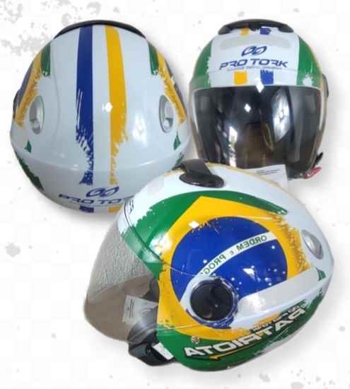 CAPACETE NEW ATOMIC PATRIOTA BRANCO/VERDE 60