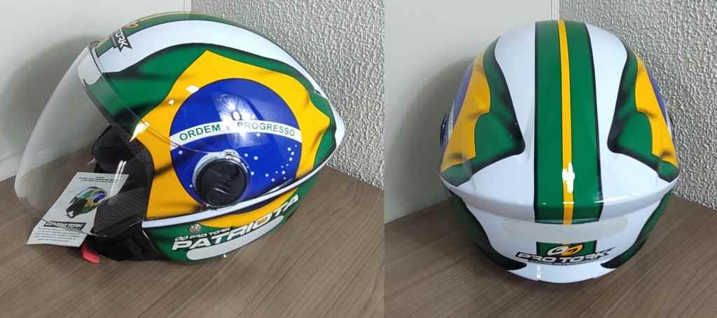 CAPACETE LIBERTY NEW LIBERTY THREE PATRIOTA BRANCO/VERDE 56