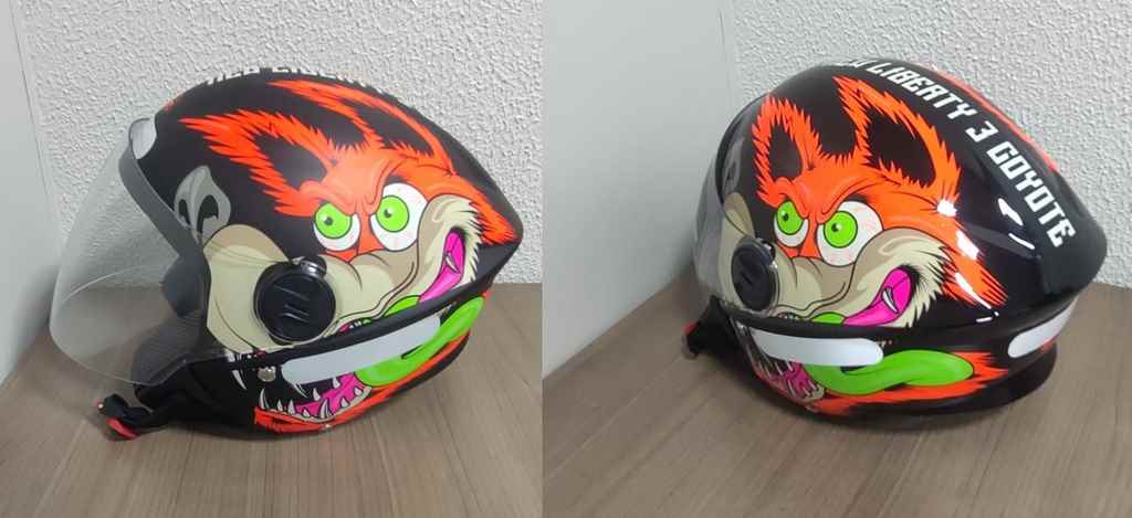 CAPACETE LIBERTY NEW LIBERTY THREE COYOTE PRETO FOSCO 56