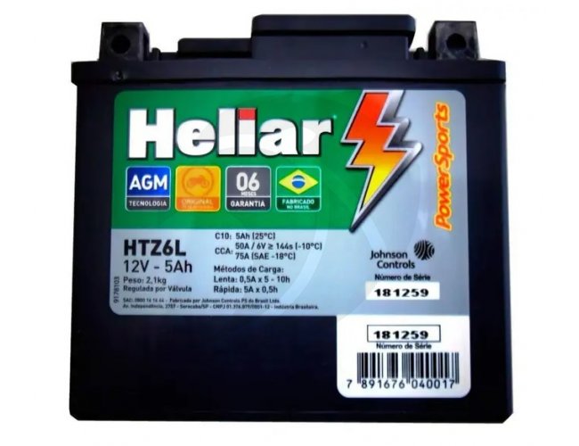 BATERIA HELIAR HTZ6L 12V - 5AH