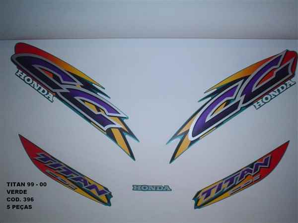 JOGO ADESIVO CG125 99/00 VRD MET