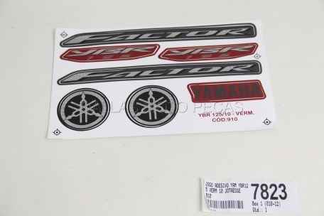 JOGO ADESIVO YAM YBR125 VERM 10
